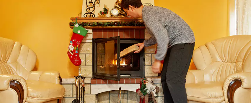 Rusted Metal Fireplace Restoration in Lewiston, Maine