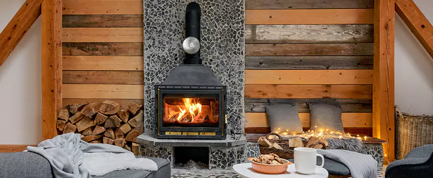 Thelin Hearth Products Direct Vent Gas Stove Fireplace Inspection in Lewiston, Maine